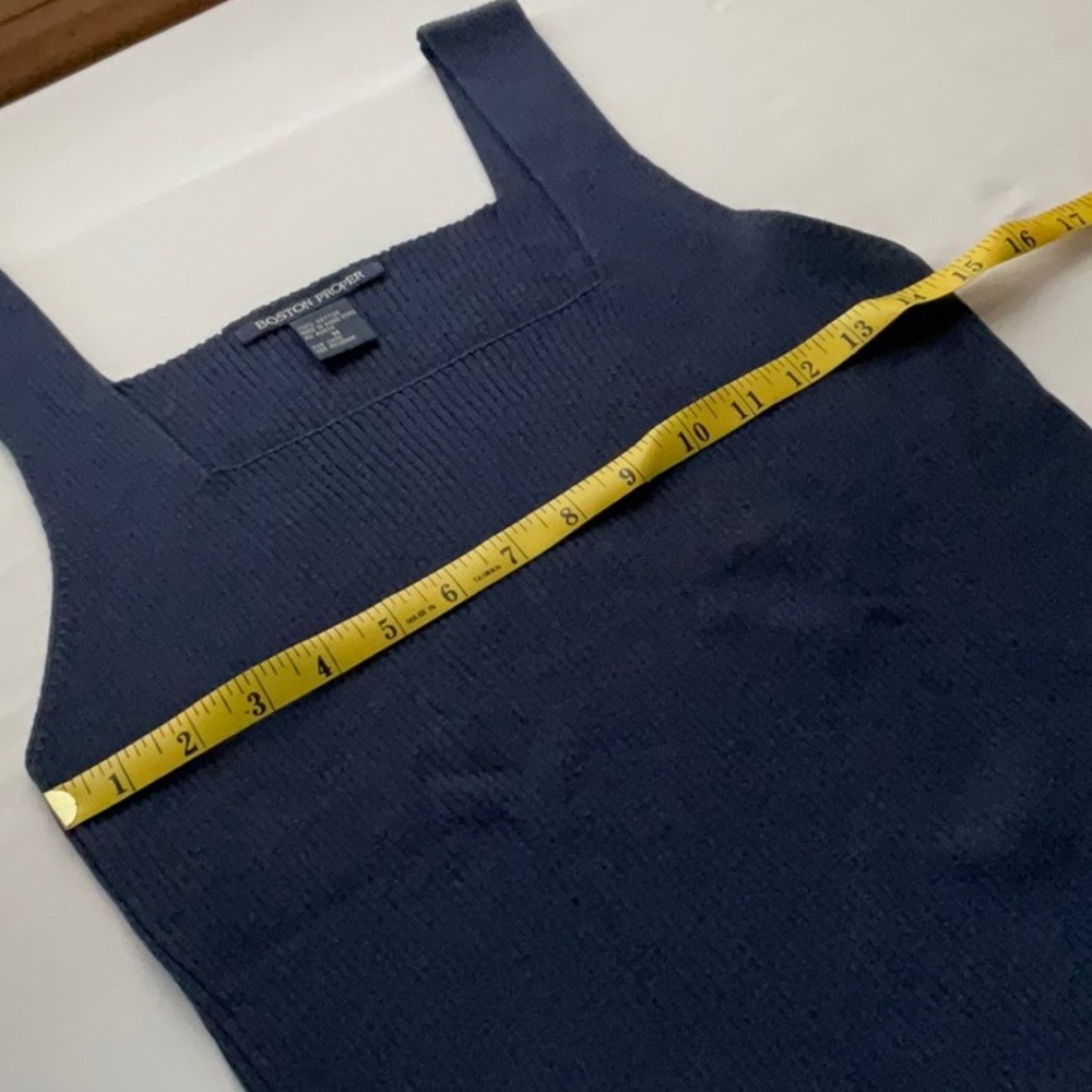 Boston Proper Square Neck Ribbed Knit Tank Top - Picture 4 of 6